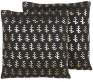 BELIANI, Sada 2 dekorativních polštářů s motivem vánočního stromečku 45 x 45 cm černá LEROY, 298280 - Polštář