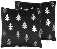 Polštář BELIANI, Sada 2 dekorativních polštářů s vánočním motivem 45 x 45 cm černých CUPID, 298314 - Polštář