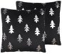 Polštář BELIANI, Sada 2 dekorativních polštářů s vánočním motivem 45 x 45 cm černých CUPID, 298314 - Polštář
