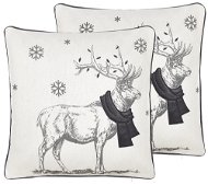 Polštář BELIANI, Sada 2 dekorativních polštářů s vánočním motivem 45 x 45 cm černobílá SVEN, 298418 - Polštář