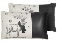 BELIANI, Sada 2 dekorativních polštářů s vánočním motivem 30 x 50 cm černobílá SVEN, 298452 - Polštář