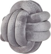 BELIANI, Zamatový uzlový vankúš s trblietkami 30 × 30 cm sivý MALNI, 300146 - Vankúš
