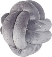 BELIANI, Sametový uzlový polštář se třpytkami 20 x 20 cm šedý MALNI, 300162 - Polštář