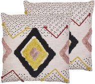BELIANI, Sada 2 bavlněných polštářů s geometrickým vzorem 45 x 45 cm vícebarevné SOLANUM, 303387 - Pillow