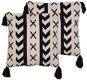 BELIANI, Súprava dvoch bavlnených vankúšov s geometrickým vzorom a strapcami 45 × 45 cm béžová/čierna DEADNETT - Vankúš