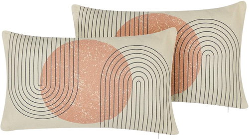BELIANI, Sada 2 polštářů s geometrickým vzorem 30 x 50 cm vícebarevný GERBERA, 307458 - Pillow - Main image