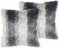 BELIANI, Sada 2 polštářů z umělé kožešiny 45 x 45 cm černá / bílá RUBRUM, 313840 - Polštář