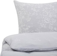 Povlečení z bavlněného saténu se vzorem 155 x 220 cm šedé MORNINGSIDE, 299475 - Bed Linen