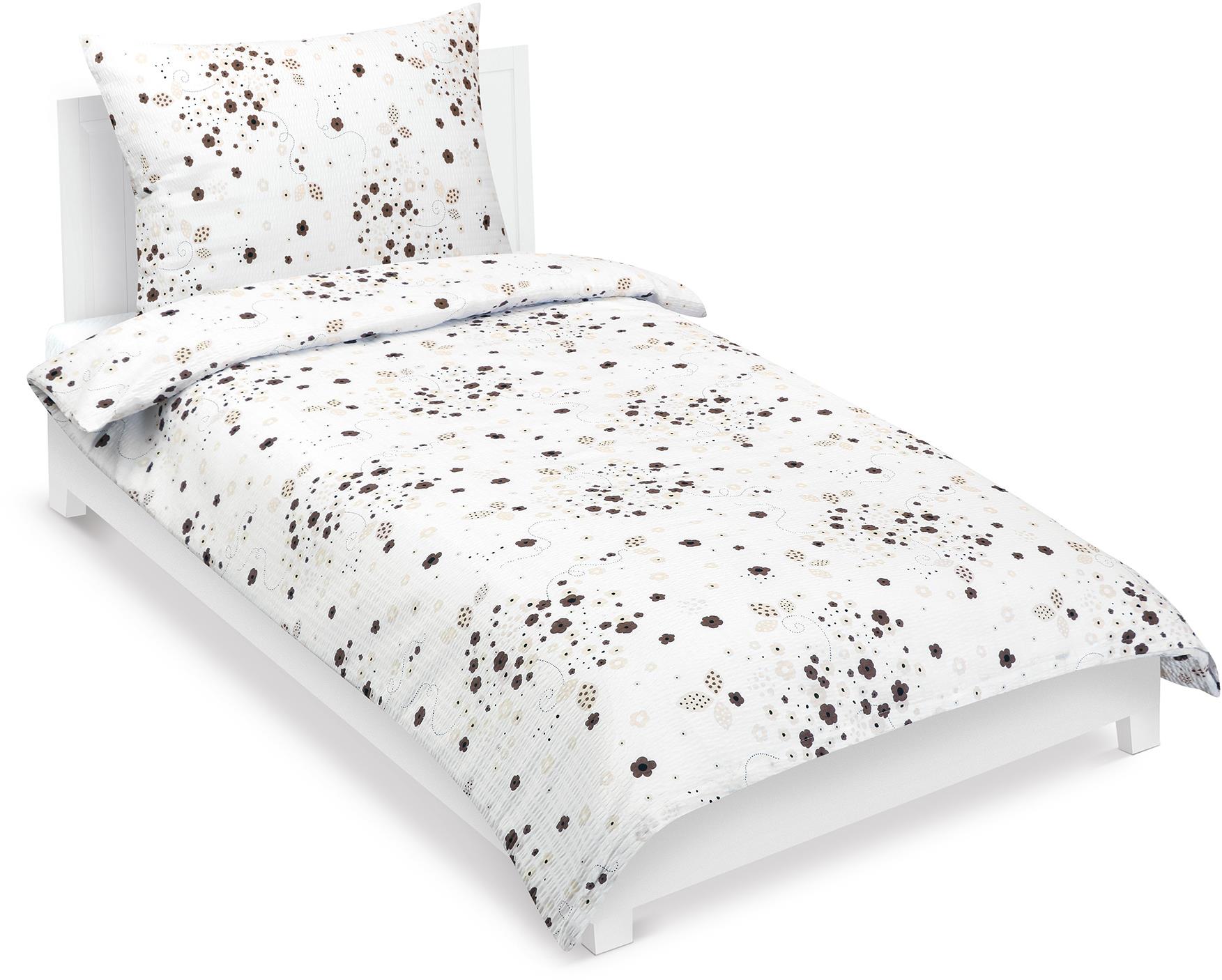 BELLATEX krepp, 80/305, barna virág, 140 × 200 cm, 70 × 90 cm