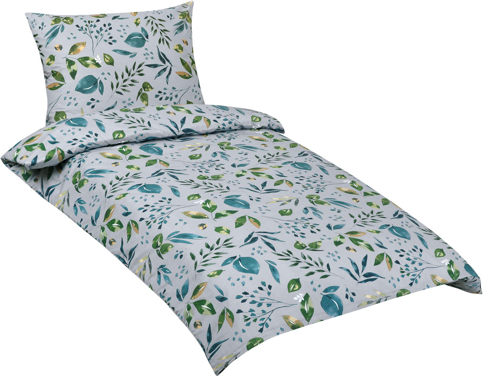 BELLATEX pamut, 90/644, zöld levelek, 140 × 200 cm, 70 × 90 cm