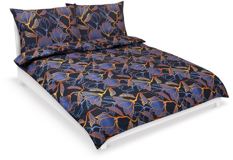 Bellatex pamut, F 90/539, éjféli virág, 180 × 220 cm, 2 db 70 × 90 cm