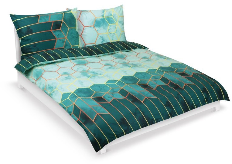 Bellatex pamut, F 90/636, zöld méhsejt, 180 × 200 cm, 2 db 70 × 90 cm