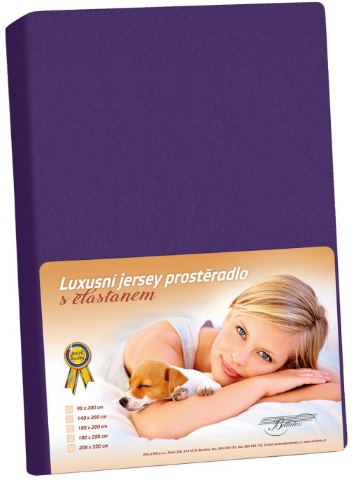 Bellatex KL1 Jersey + elasztán, 90 × 200 cm, 331 szilvakék