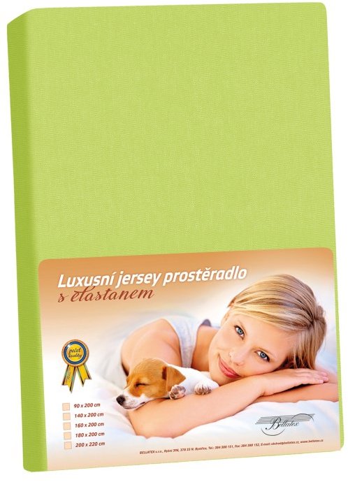 Bellatex KL1 Jersey + elasztán, 90 × 200 cm, 338 tavaszi zöld