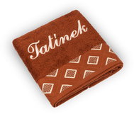 BELLATEX Froté ručník 50×100 Diamant D/418 brown terry towel with "Tatínek" embroidery - Towel