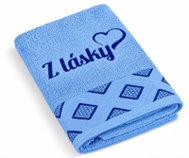 BELLATEX Terry towel 50×100cm Diamant D/425 blue with Z lásky embroidery - Towel