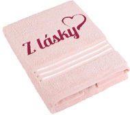 BELLATEX Froté ručník 50×100 Linie L/7199 pink towel with Z lásky embroidery - Towel