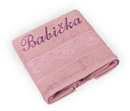 BELLATEX Froté towel 50×100 Orchidea 76/013 dusty pink with Grandma embroidery - Towel