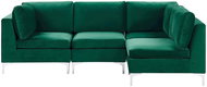 BELIANI, 4místná modulární levostranná sametová rohová pohovka zelená EVJA, 246621 - Pohovka
