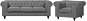 BELIANI, Čalouněná sedací souprava světle šedá CHESTERFIELD velká, 156183 - Sedací souprava