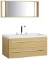 Béžový nástěnný nábytek do koupelny se zásuvkou a zrcadlem ALMERIA, 58906 - Koupelnová sestava