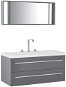 Sivý nástenný nábytok do kúpeľne so zásuvkou a zrkadlom ALMERIA, 165456 - Kúpeľňová zostava