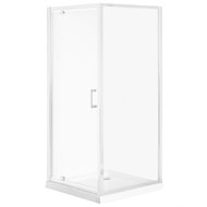 DARLI, z tvrzeného skla 90 x 90 x 185 cm stříbrný 248009 - Sprchový kout