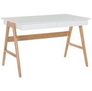 Biely písací stôl 120 × 70 cm s dvoma zásuvkami SHESLAY, 57370 - Písací stôl