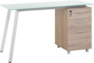Písací stôl 130 × 60 cm biely svetlé drevo MONTEVIDEO, 121733 - Písací stôl
