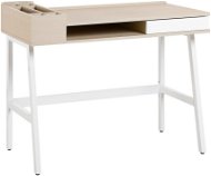 Writing desk 100 x 55 cm white/natural PARAMARIBO, 121757 - Desk