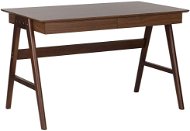 Písací stôl 120 × 70 cm s 2 zásuvkami z tmavého dreva SHESLAY, 177690 - Písací stôl