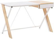 Table light wood with white 120 x 60 cm 1 drawer HAMDEN, 207351 - Desk