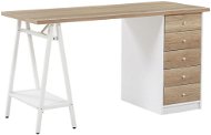 Desk light wood with white 140 x 60 cm HEBER, 207876 - Desk