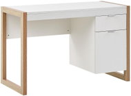 Desk 110 x 50 cm white with light wood JOHNSON, 250288 - Writing Desk