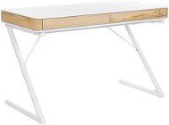 Písací stôl z dubového dreva 120 × 60 biely FONTANA, 257499 - Písací stôl