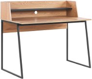 Desk with shelf 120 x 59 cm light wood / black GORUS, 319153 - Desk