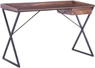 Písací stôl so zásuvkou 120 × 54 cm tmavé drevo/čierna NOXON, 319171 - Písací stôl