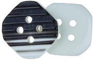 Button Bellatex s.r.o. G - Knoflík 13,5mm bílý s proužky hnědý 10ks - Knoflík