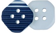 Gombík Bellatex s.r.o. G – Gombík 13,5 mm biely s modrými prúžkami 10 ks - Knoflík