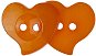 Button Bellatex s.r.o. G - Knoflík 22mm srdce oranžové 10ks - Knoflík