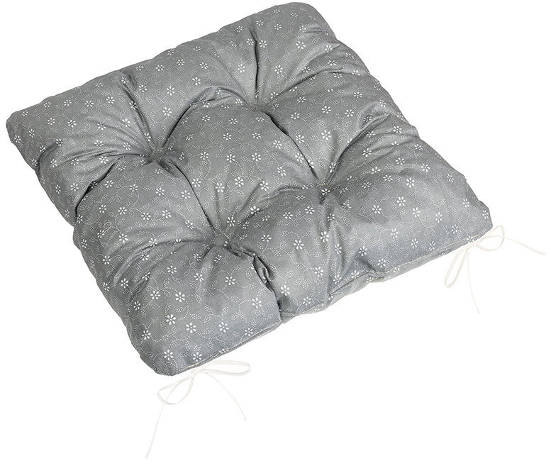 Bellatex 41/227 Adéla ülőpárna, steppelt, 40×40 cm, futóvirág, szürke