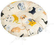 BELLATEX Adéla Seat 62/291 round quilted d. 40 cm cats - Chair Cushion