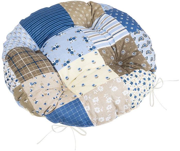 BELLATEX Adéla 62/240 kerek steppelt, átmérő 40 cm, patchwork kék