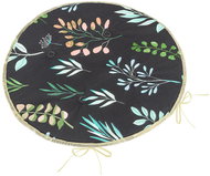 BELLATEX Adéla Sedák 79/236 kulatý hladký prům. 40 cm lístky na černé - Chair Cushion