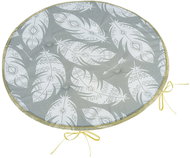 BELLATEX Adéla Seat 79/237 round smooth d.40 cm grey feather - Chair Cushion