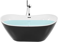 Volně stojící vana s tryskami a LED světlem, 180 x 85 cm, černá, ANTIGUA, 304193 - Vířivka
