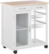 Bílý kuchyňský vozík BOVES, 228223 - Vozík