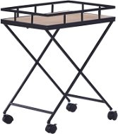 Kuchyňský vozík světlé dřevo / černá LEOTI, 306129 - Vozík
