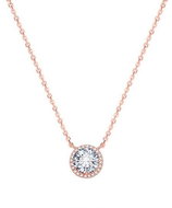 Beneto Rose gold plated silver necklace with crystals AGS1135/47-ROSE (Ag925/1000; 3,4 g) - Necklace