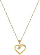 Beneto Gold plated silver necklace with heart AGS1138/47-GOLD (chain, pendant) (Ag925/1000; 3,4 - Necklace
